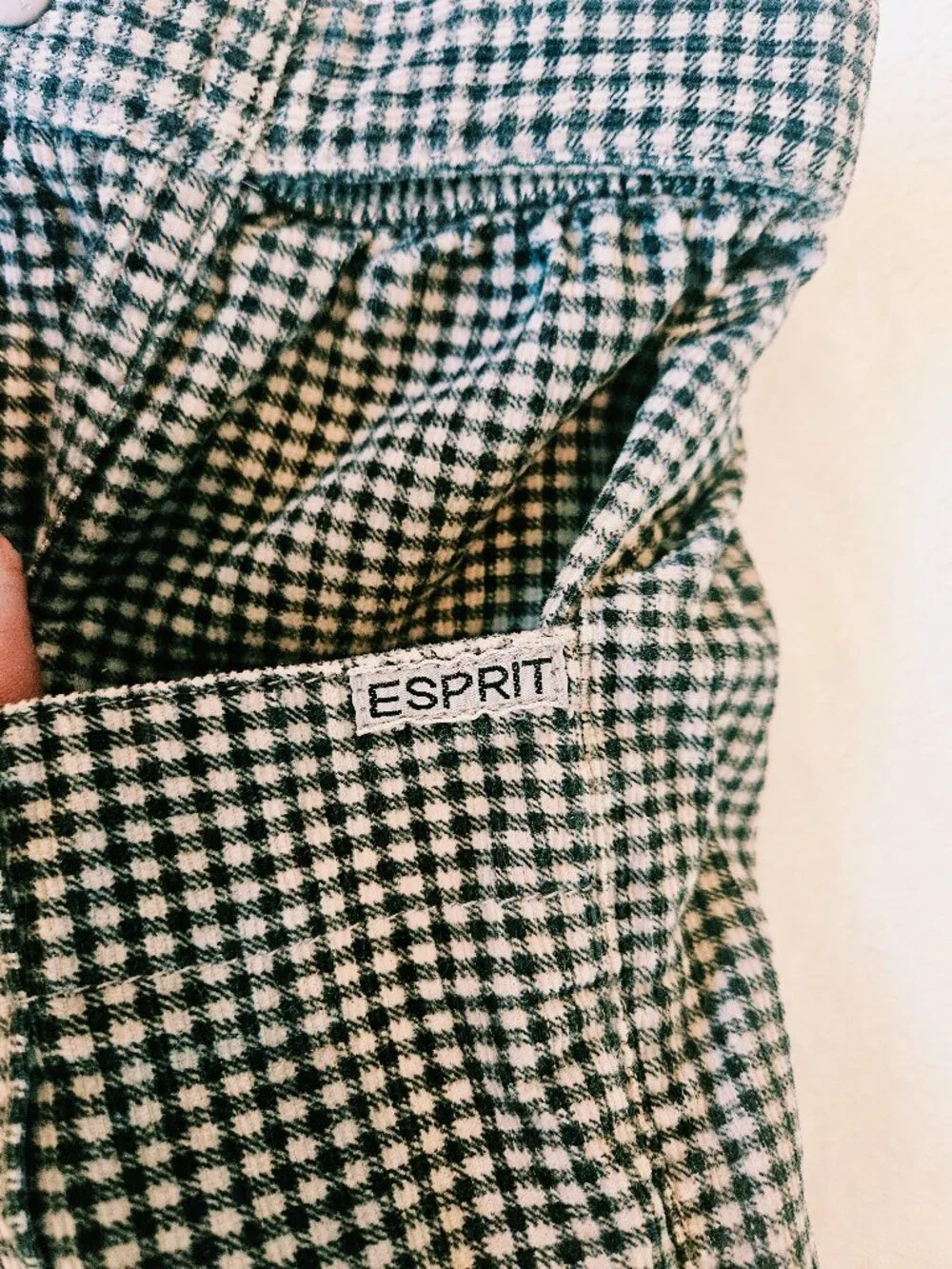 Esprit Kids Unisex VTG 80's 90's Plaid Gingham Pants Trousers Cotton Size 7
